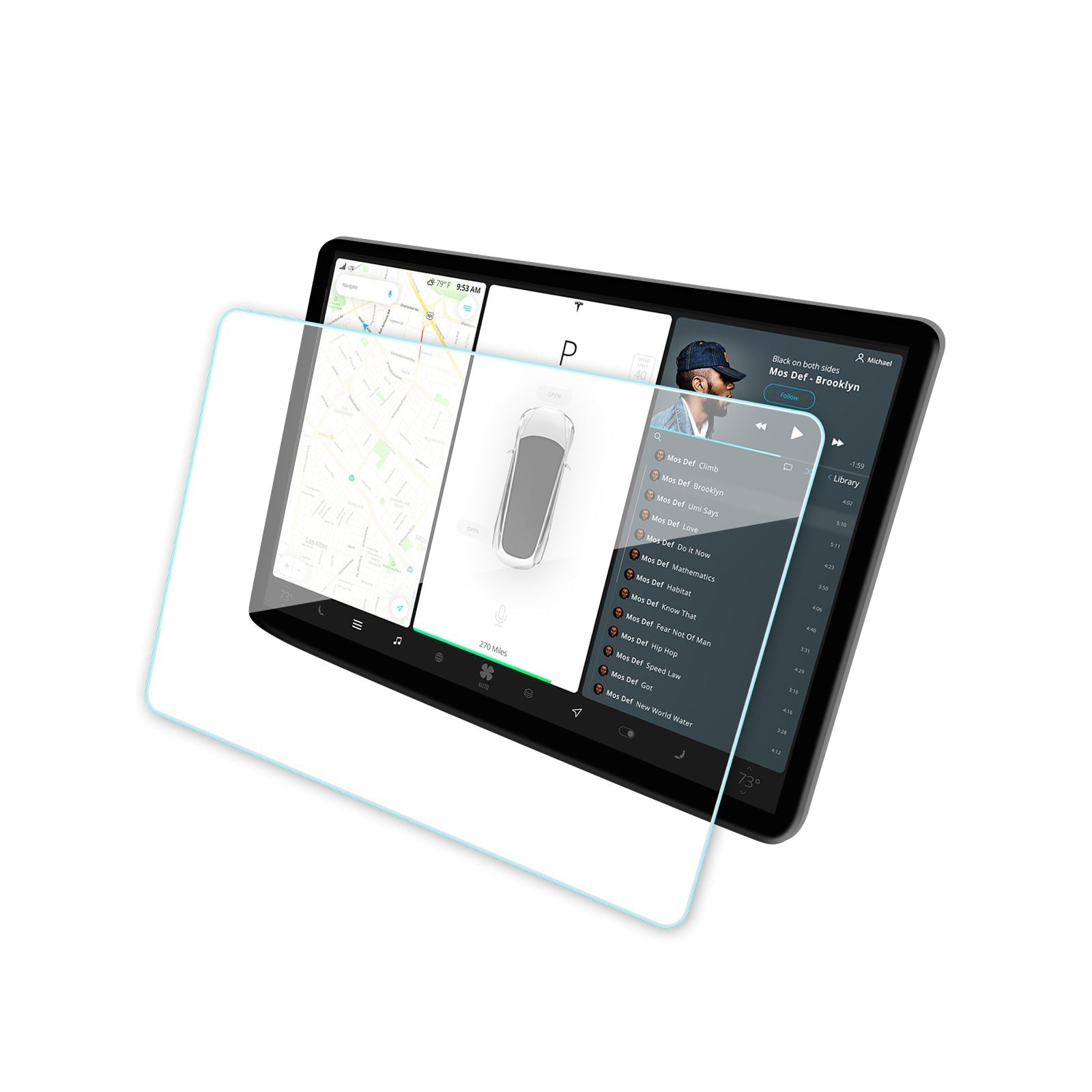 Verre de protection écran central avec guide d'installation pour Tesla Model  3 et Y