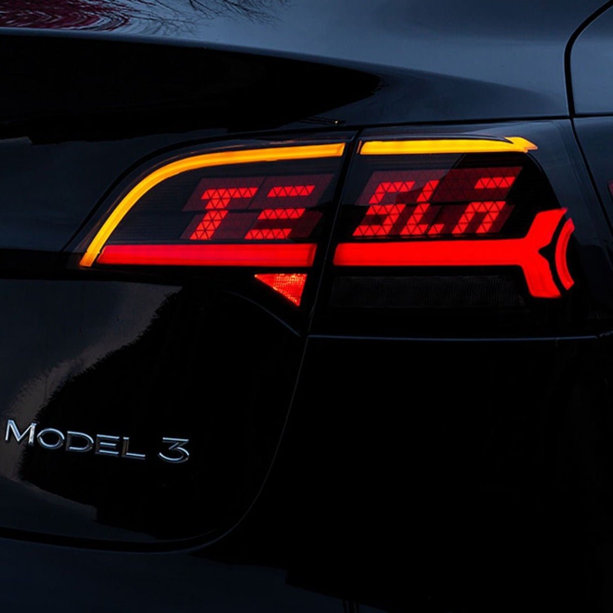 LED-APP-gesteuertes Buchstaben rücklicht für Tesla Model 3/Y 2017