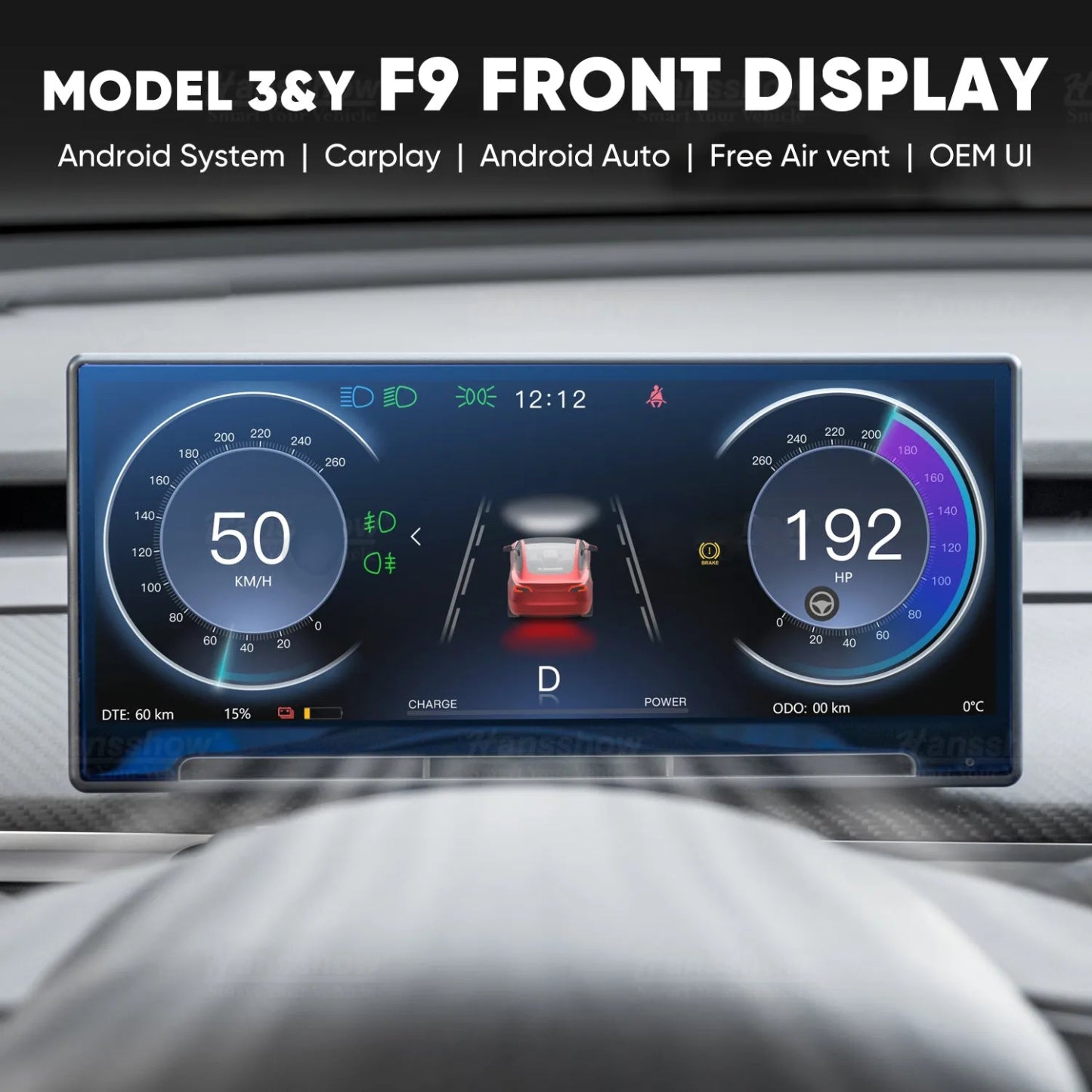 9‘’ Screen Dashboard Display With Carplay & Android Auto for Model 3 / Y - Tesery Official Store