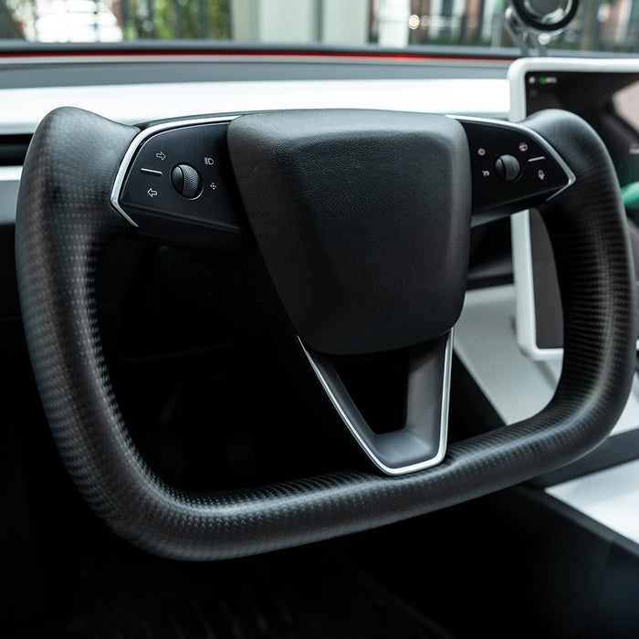 TESERY Full Carbon Fiber Yoke Steering Wheel for Model 3 Highland