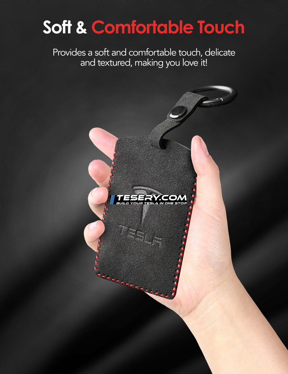 Alcantara Card Key Holder for Tesla Model 3 / Model Y - Tesery Official Store