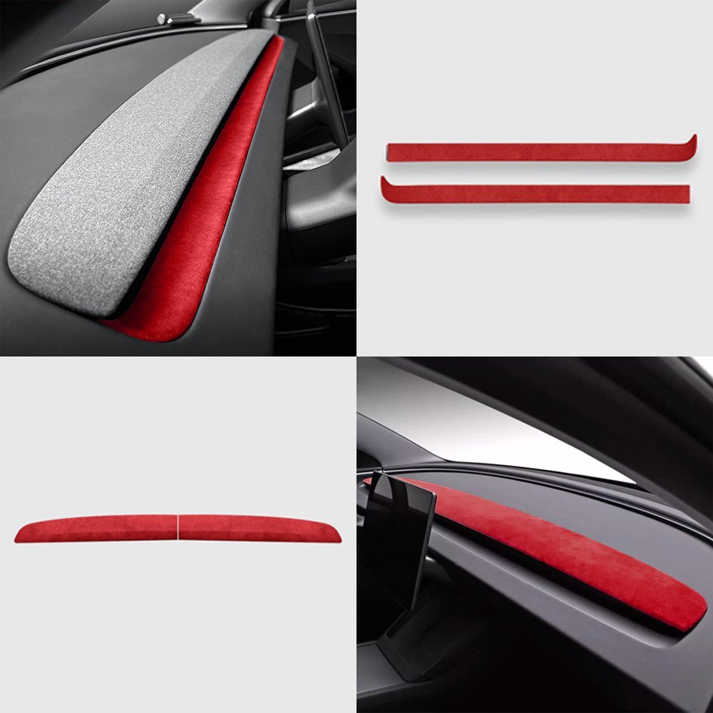 Alcantara Spliced Dash Trim for Tesla Model 3 Highland (2PCS) - Tesery Official Store