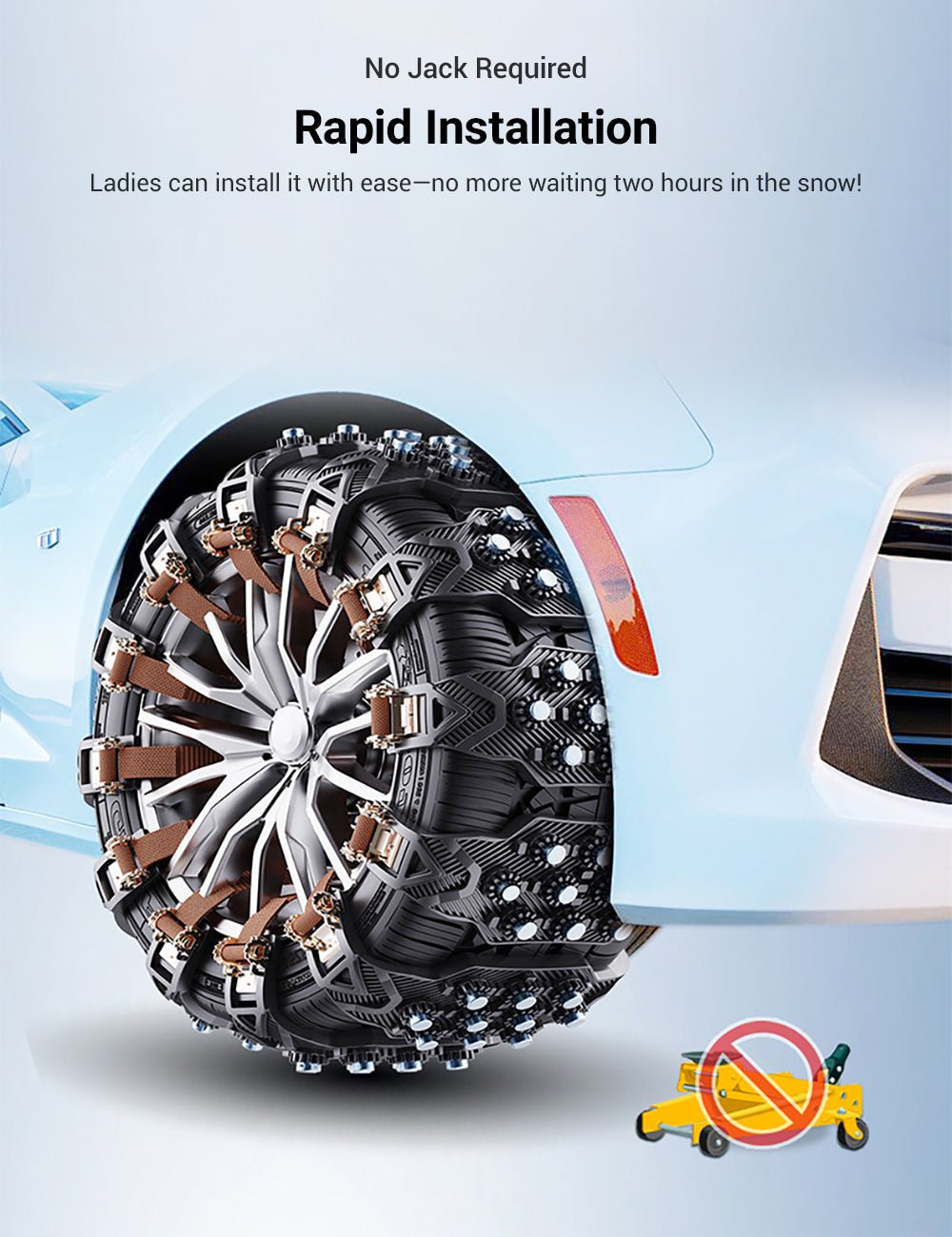 Anti - Slip Snow Chains for Tesla Model 3/Y【Style 2】 - Tesery Official Store