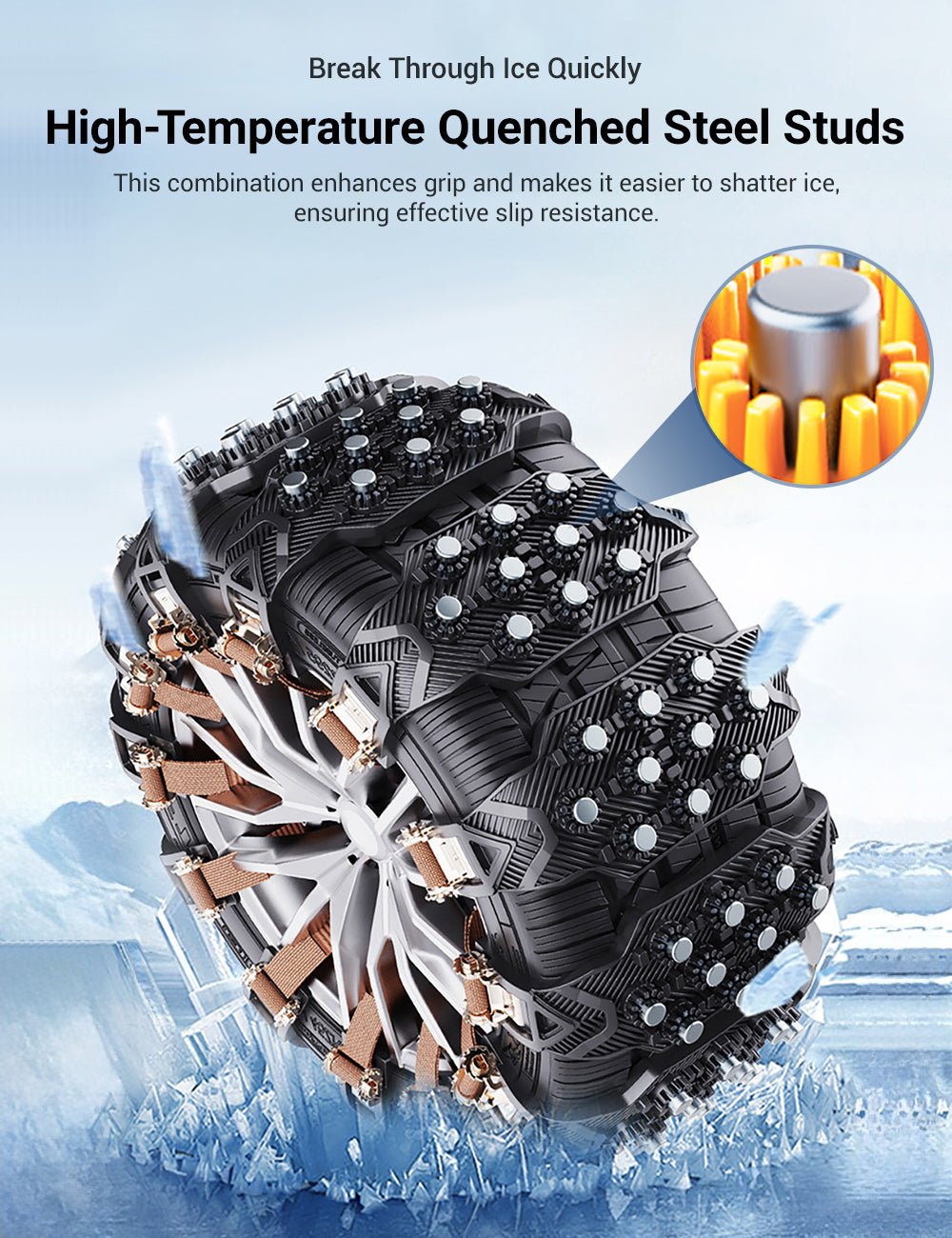 Anti - Slip Snow Chains for Tesla Model 3/Y【Style 2】 - Tesery Official Store