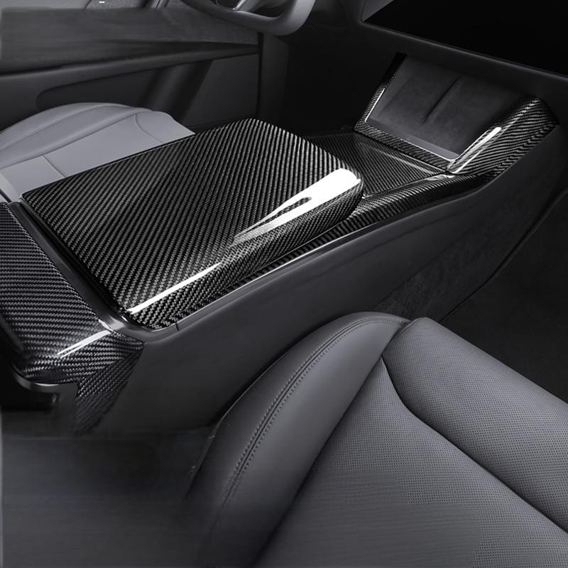 Armrest Box Dry Carbon Fiber Overlay for Model S/X 2021+ - Tesery Official Store