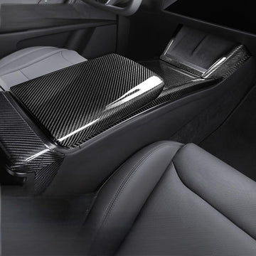 Armrest Box Dry Carbon Fiber Overlay for Model S/X 2021+ - Tesery Official Store