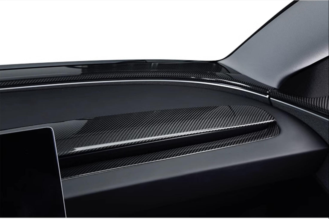 Real Dry Carbon Fiber Dashboard Cover Overlay for Model 3 Highland & Model Y