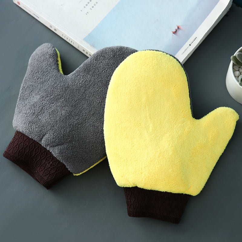 Bear Paw Coral Fleece Car Wiping Gloves for Telsa 3/Y/X/S【2PCS】 - Tesery Official Store