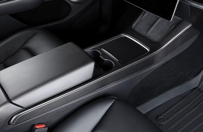 Carbon fiber Center console trim panel for Tesla Model Y 2021 - 2024 - Tesery Official Store