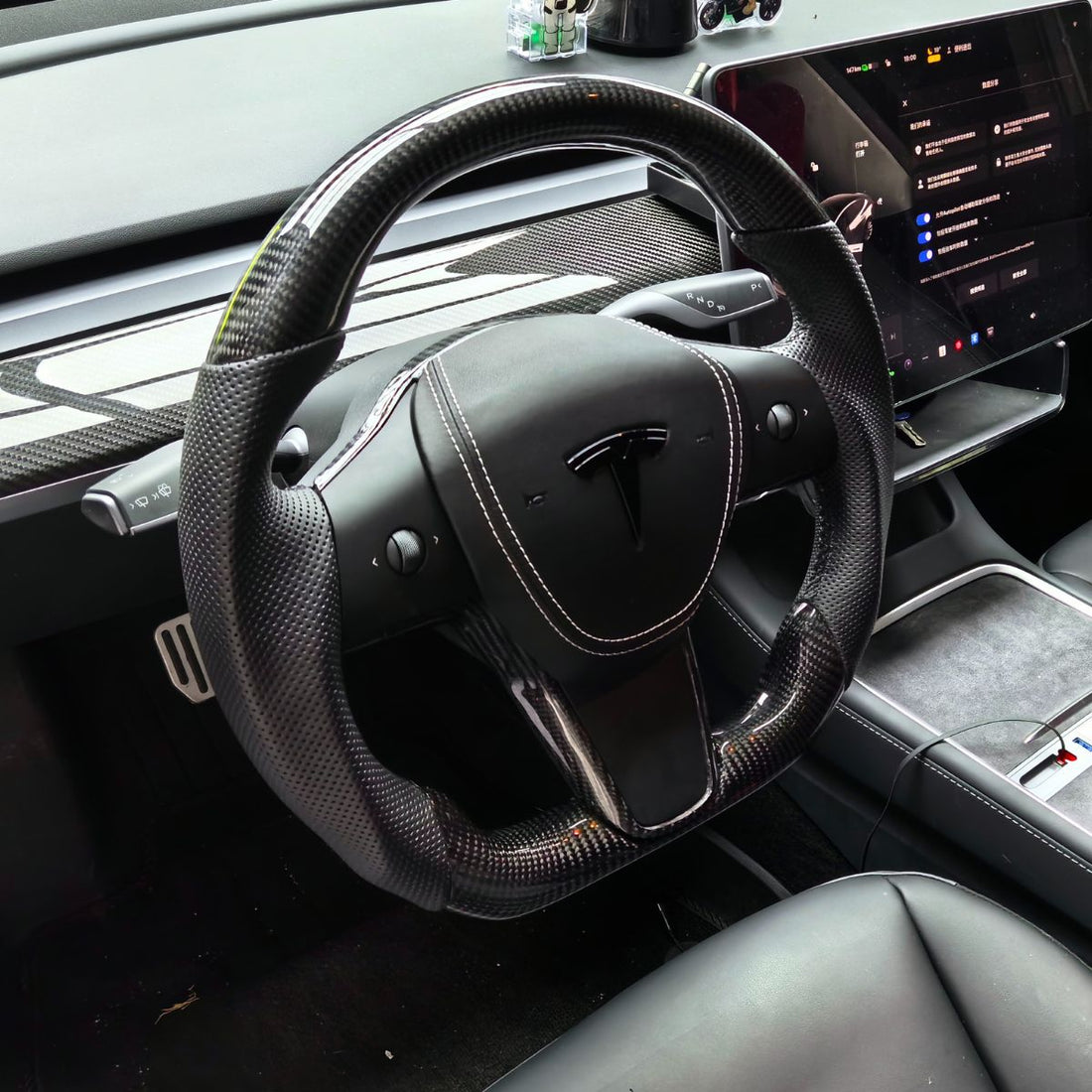 Carbon Fiber Sport Steering Wheel for Tesla Model 3 / Y 【Style 39】 - Tesery Official Store
