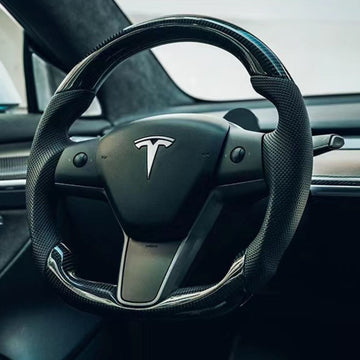 Urheilu hiilikuitu ohjauspyörä Tesla malli 3 / Y BarStyle 39ασ