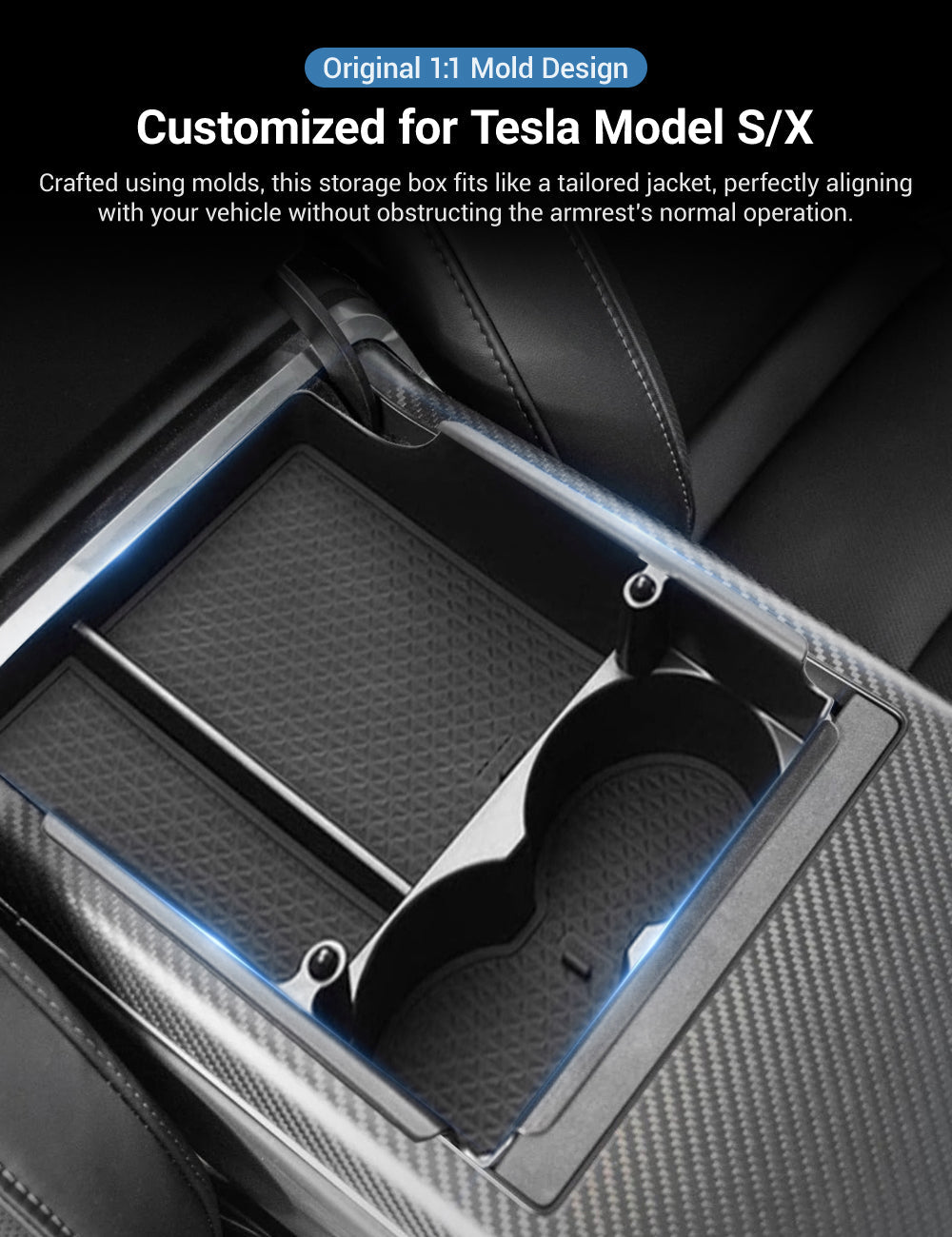 Center Console Armrest Storage Box for Tesla Model S/X - Tesery Official Store