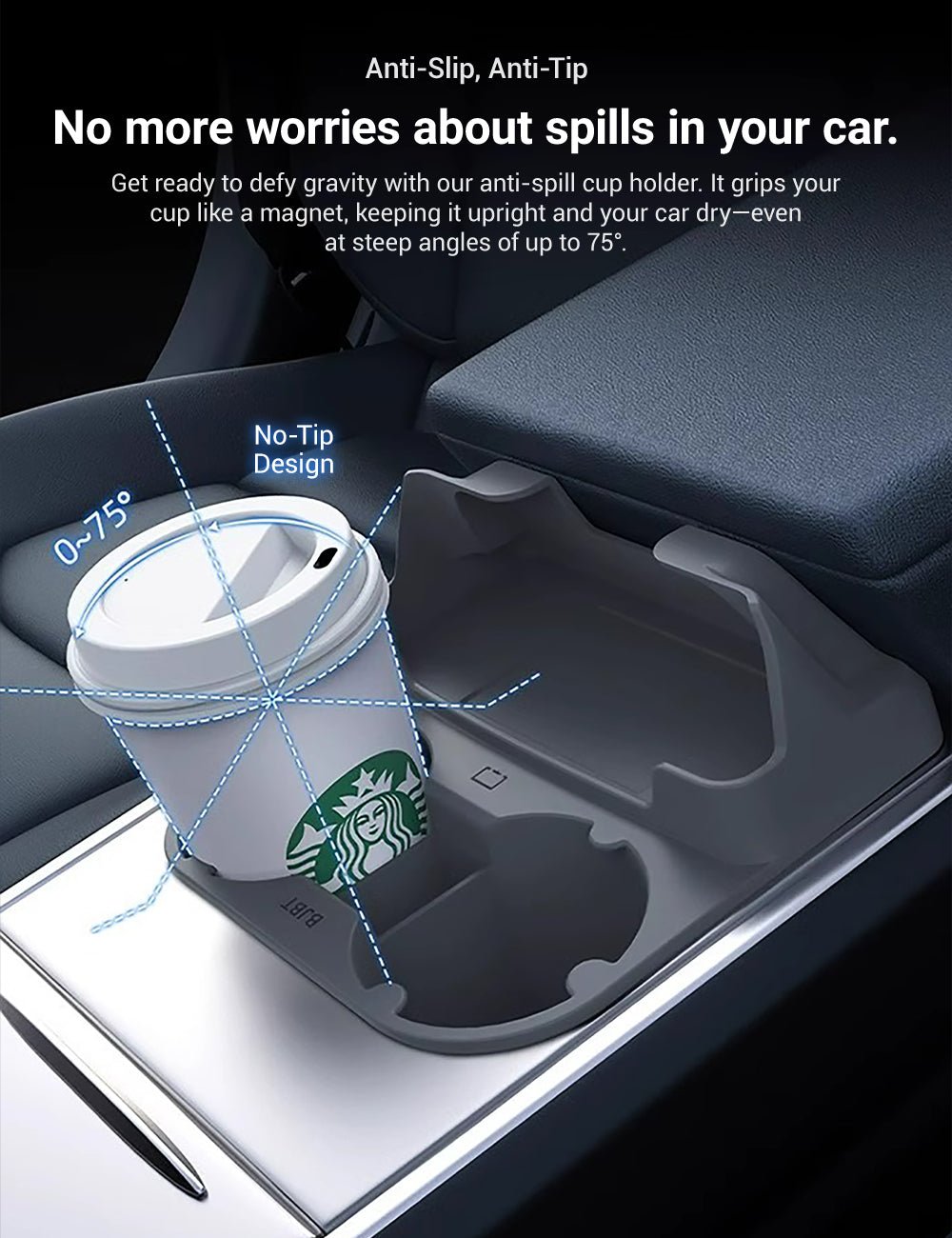 Center Console Cup Holder With Storage Organize for Model 3/Y - Tesery Official Store