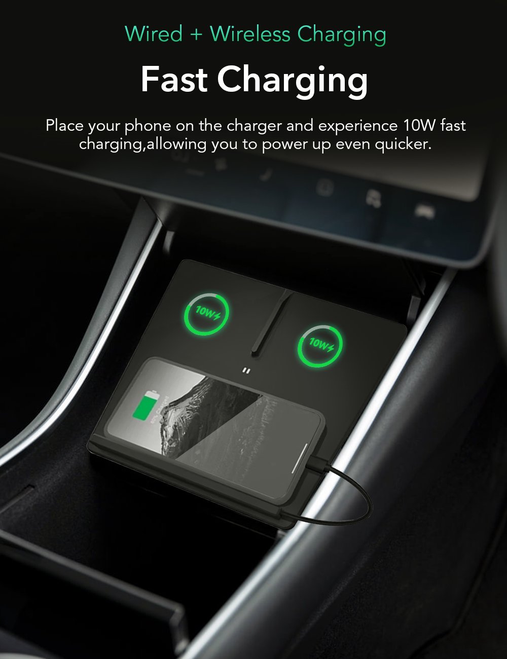 Center Console Wireless Charger for Tesla Model 3 - Tesery Official Store