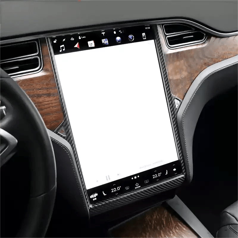 Center Display Frame Dry Carbon Fiber Overlay for Model S/X 2012 - 2020 - Tesery Official Store