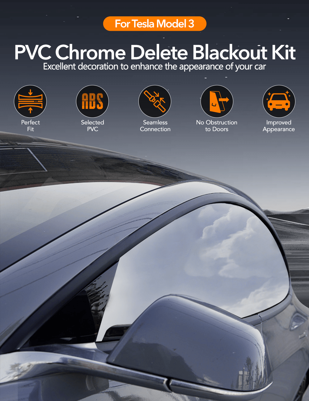 Chrome Delete Kit For Model 3 - Tesery Official Store