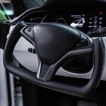 アルカンターラ ヨーク ステアリング ホイール交換用 Tesla Model S / X 2012-2020 【スタイル 15】
