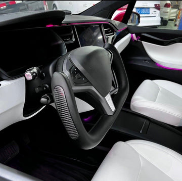 Yoke D-Round Kohlefaser-Lenkrad geeignet für Model S Paid 2021+