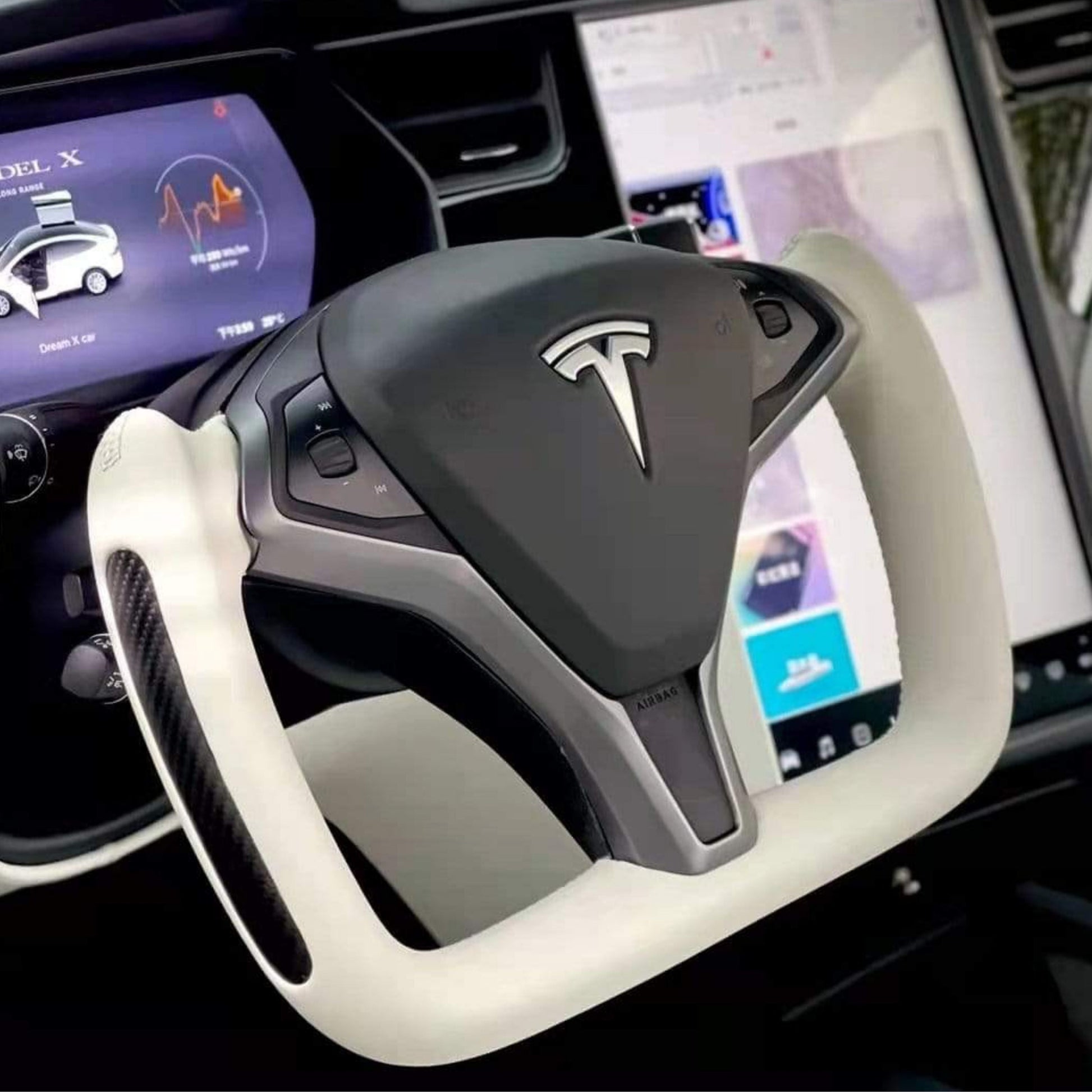 Custom Yoke Steering Wheel Replacement for Tesla Model S / X 2012 - 2020 - Tesery Official Store