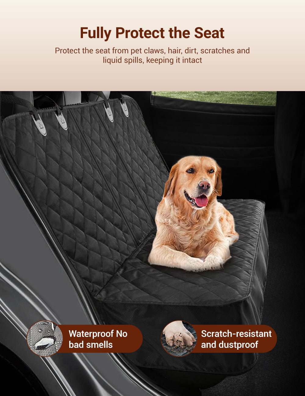 Dog Seat Cover With Double Zipper for Model 3/Y/S/X/Cybertruck - Tesery Official Store