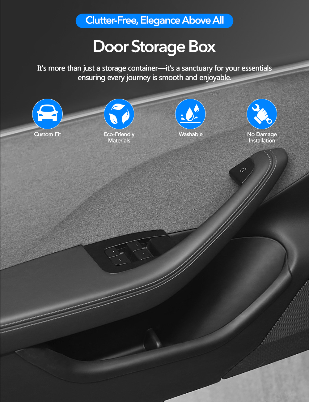 Door Storage Box for Tesla Model 3 Highland (TPE) - Tesery Official Store