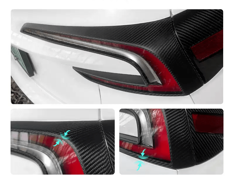 Dry Carbon Fiber Tail Light Cover for Tesla Model 3 Highland (2 pcs) - Tesery Official Store