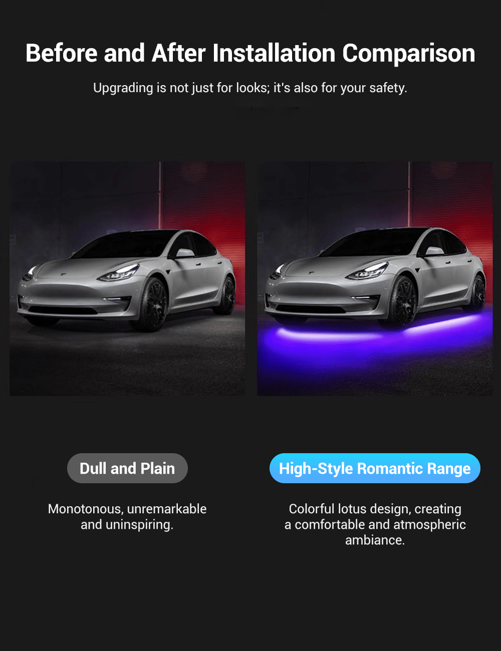 LED Chassis Ambient Lights for Tesla Model 3/Y (4PCS) - Tesery Official Store