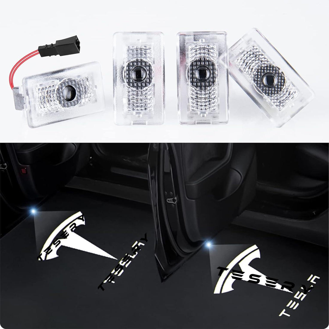 LED Logo Tesla Puddle Lights 2pcs/4pcs for Model 3/Y/S/X - Tesery Official Store