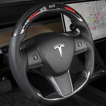 Volant en fibre de carbone modifié adapté aux modèles Tesla 3 et modèle Y