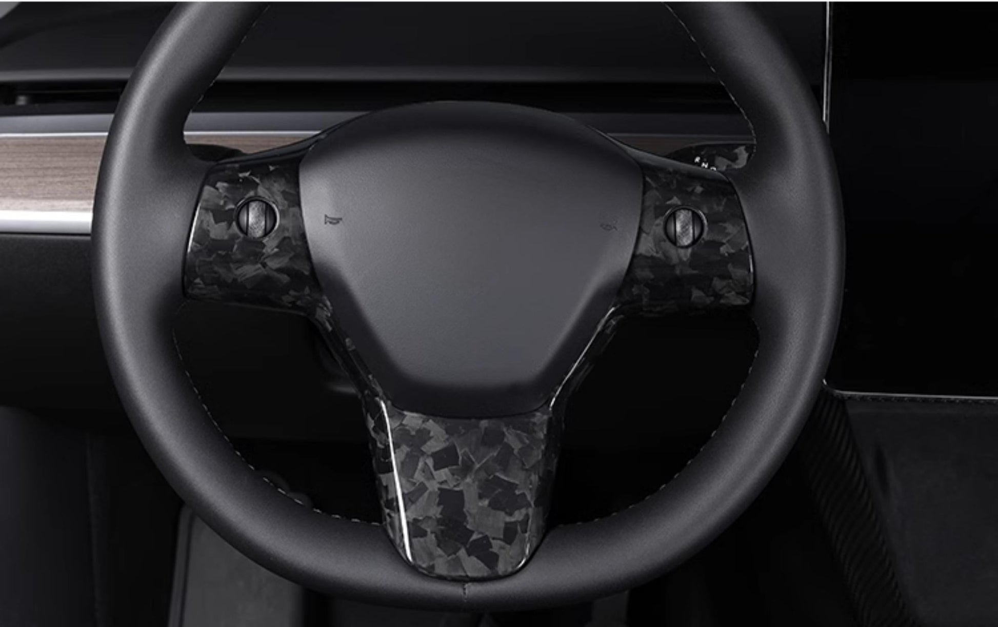 Model 3 / Y Steering Wheel Patch - Carbon Fiber Interior Mods - Tesery Official Store