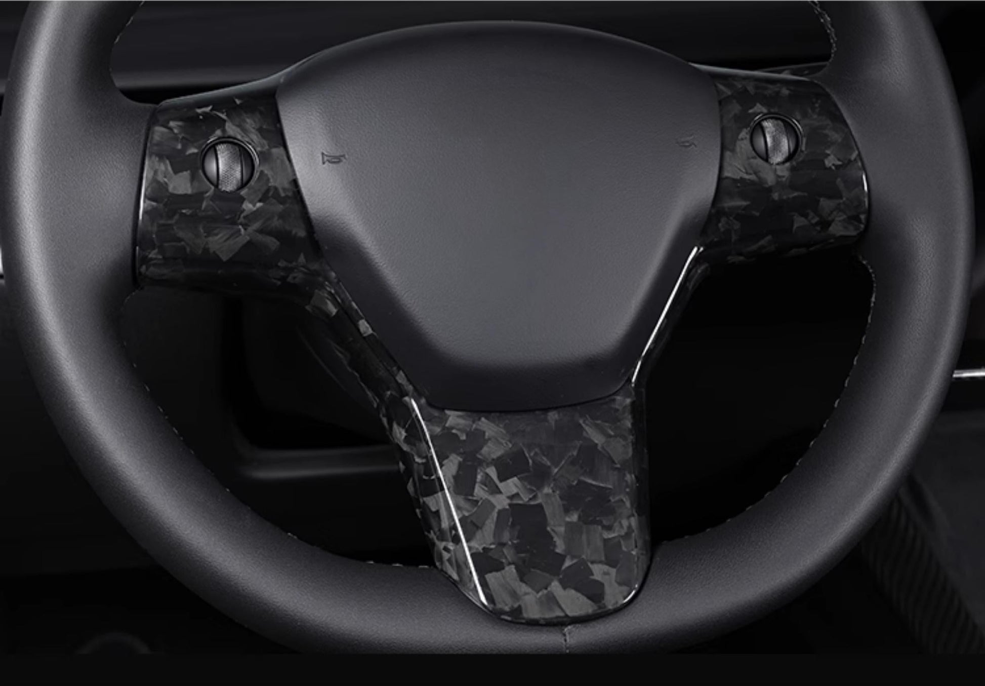 Model 3 / Y Steering Wheel Patch - Carbon Fiber Interior Mods - Tesery Official Store