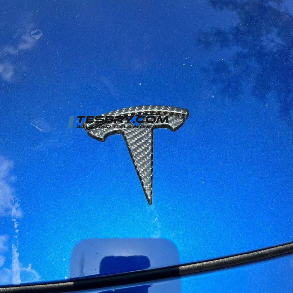 Model 3 / Y T Logo Overlay Front & Rear - Real Carbon Fiber Exterior - Tesery Official Store