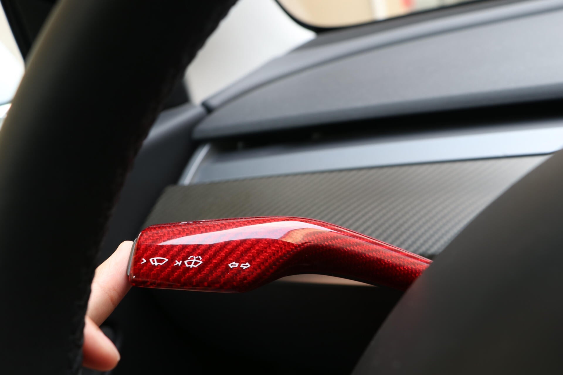 Model 3 / Y Turn Signal Wiper Stalk Covers - Carbon Fiber Interior Mods - Tesery Official Store