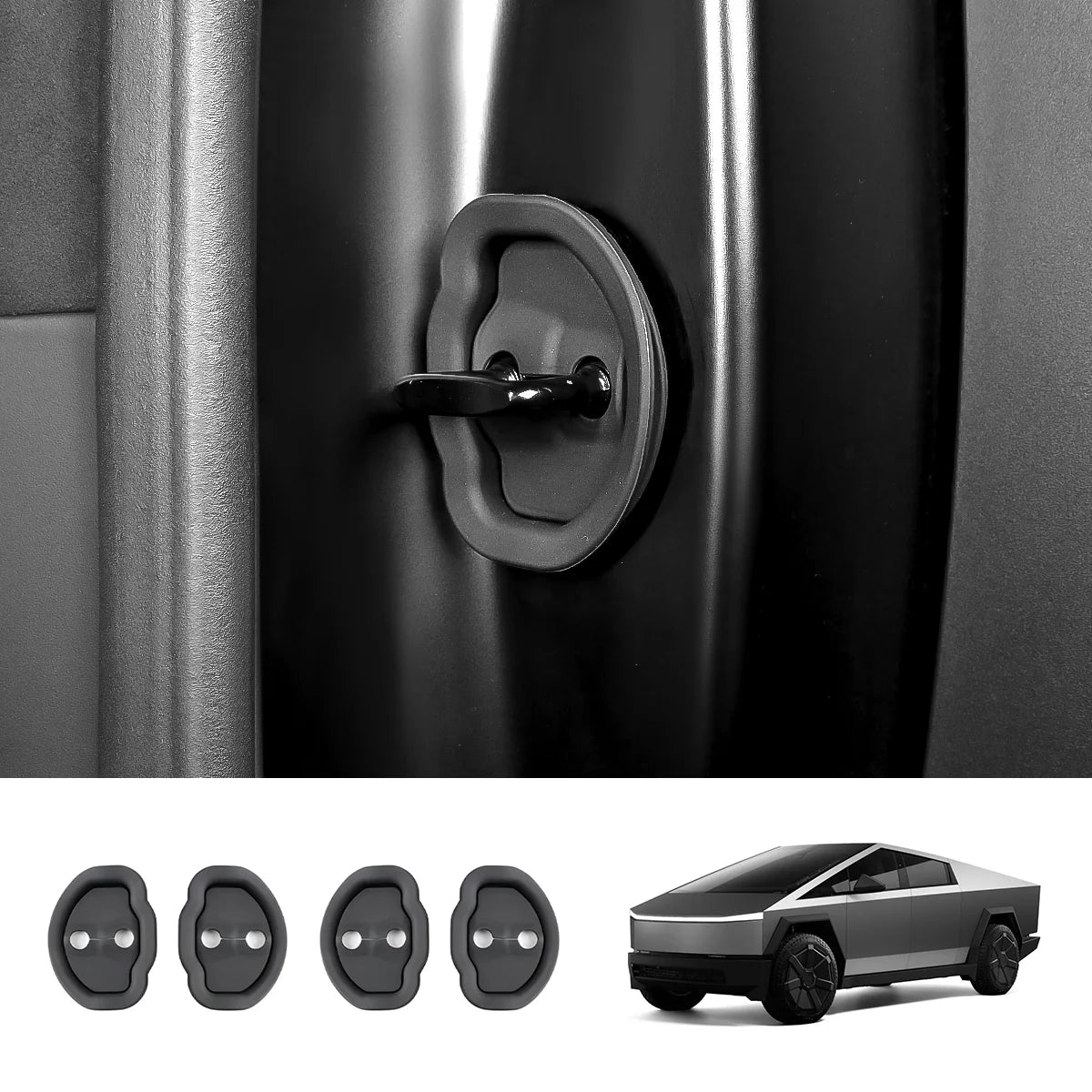 Noise Reduction Door Latch Lock Cover for Cybertruck (4 Pcs) - Tesery Official Store