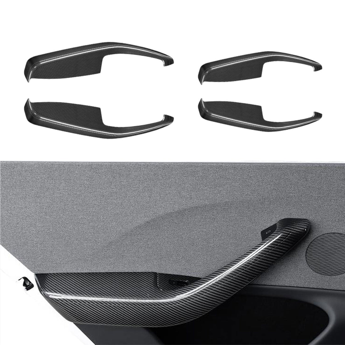 Real Dry Carbon Fiber Door Armrest Cover Overlays for Model 3 Highland - Tesery Official Store