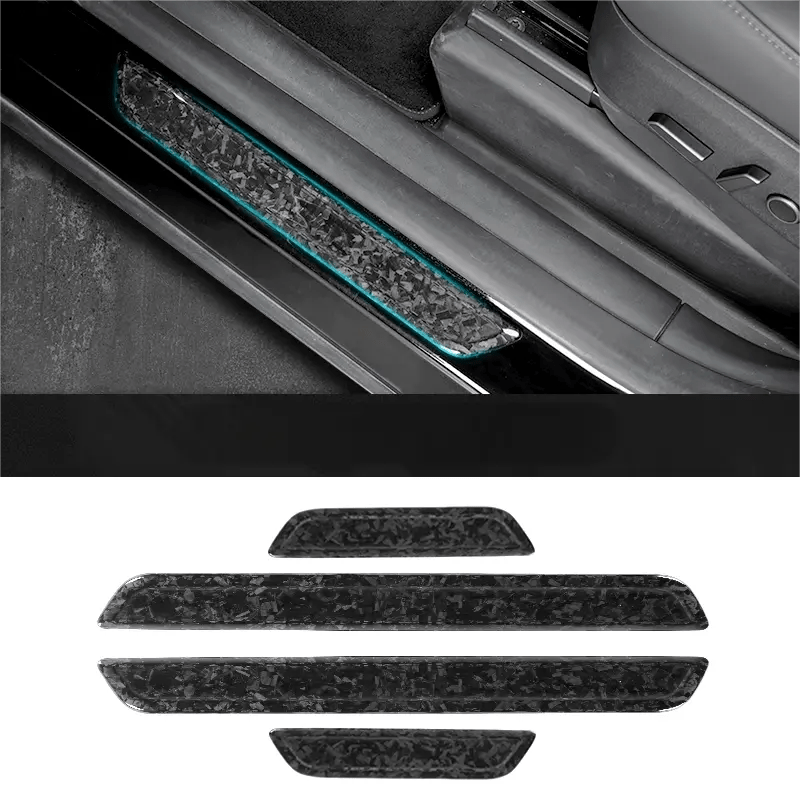 Real Dry Carbon Fiber Door Sill Strip Overlay for Model 3/Y - Tesery Official Store