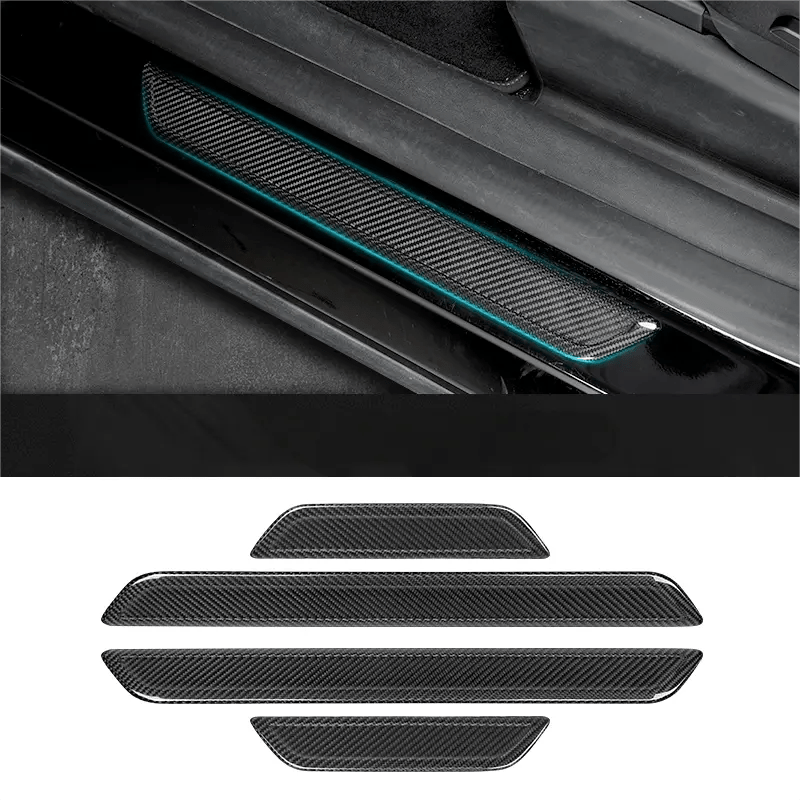 Real Dry Carbon Fiber Door Sill Strip Overlay for Model 3/Y - Tesery Official Store