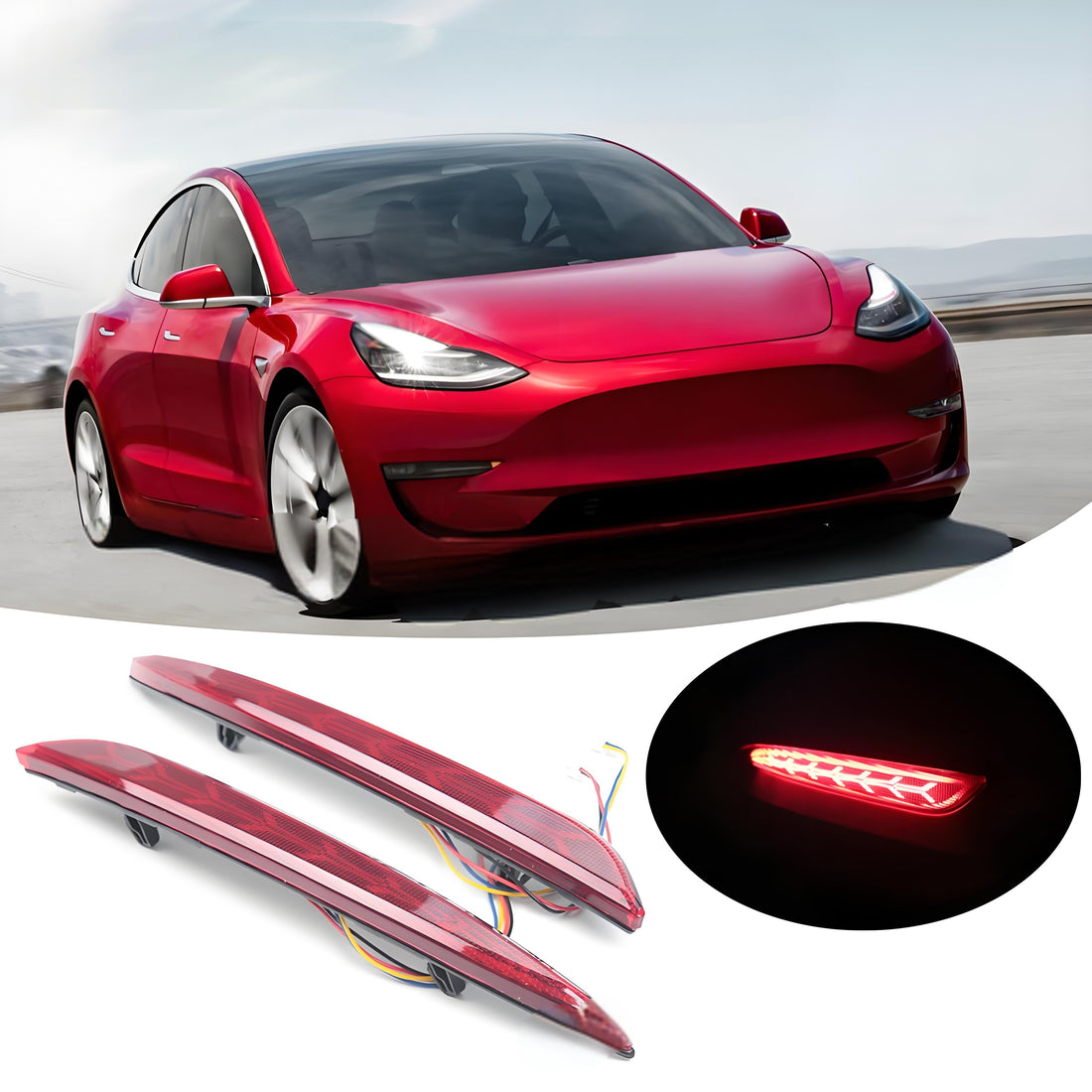 Rear bumper turn signal brake light modified suitable for Tesla Model Y