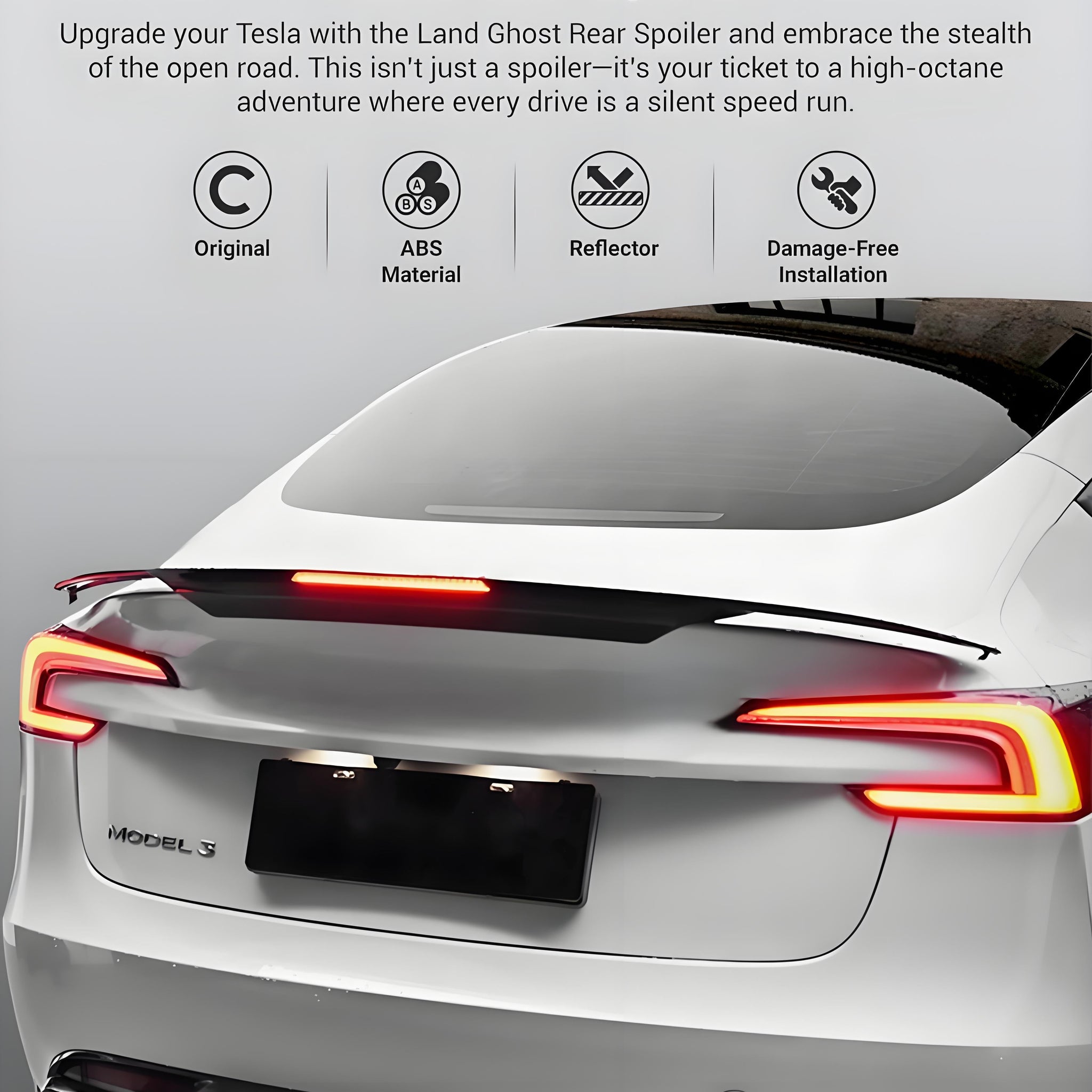 Rear Led Spoiler for Tesla Model 3 Highland - Tesery Official Store