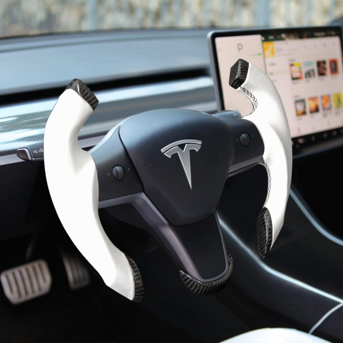 Roadster Steering Wheel for Tesla Model 3 / Y【Airplane wheel】 - Tesery Official Store