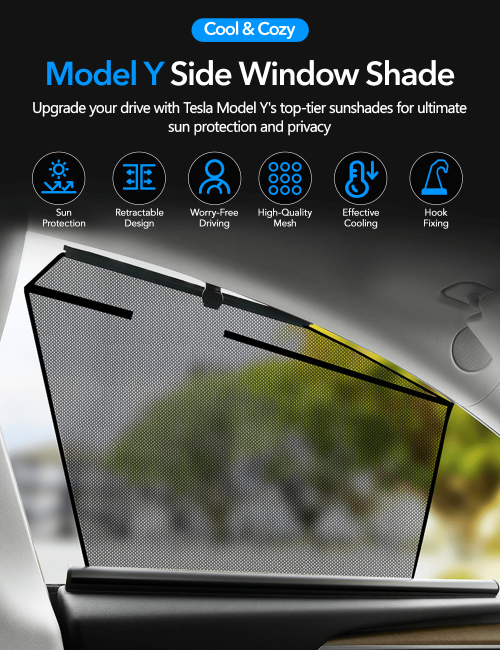 Side Window Shade for Tesla Model Y - Tesery Official Store