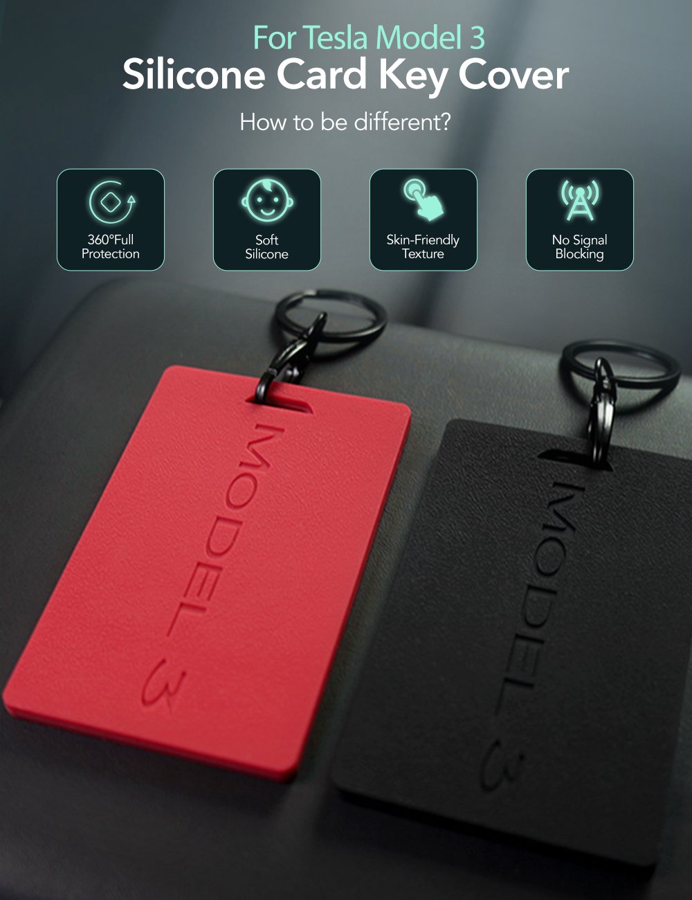 Silicone Key Card Holder for Model 3 - Tesery Official Store