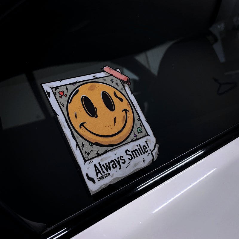 Smiley Face Reflective Car Stickers for Tesla - Tesery Official Store