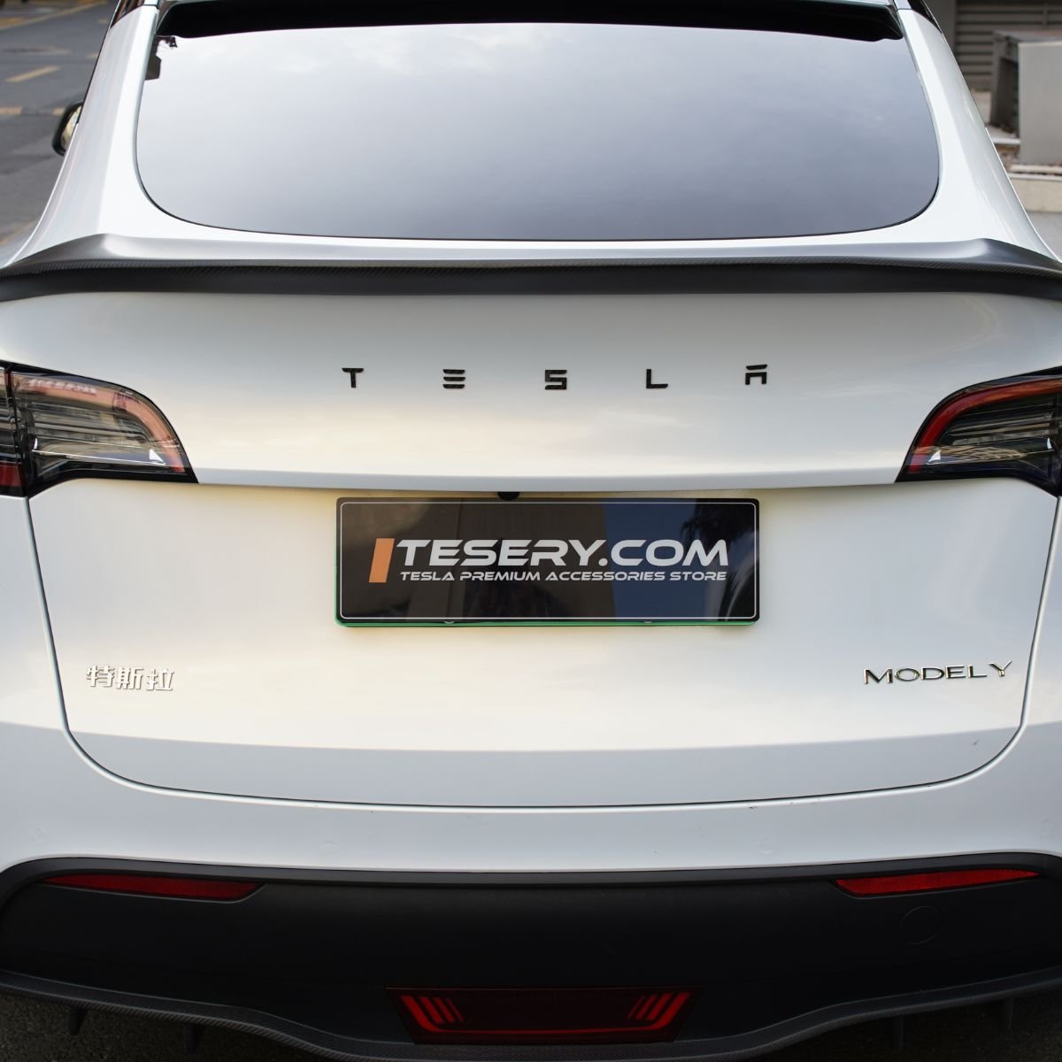 TESERY Logo Cover Front Badge Rear Letters Emblem for Tesla Model 3 highland / Y - Real Carbon Fiber Exterior - Tesery Official Store