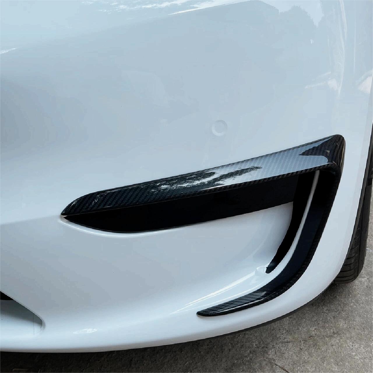 TESERY Tesla Model 3 Fog Light Trim - Carbon Fiber Exterior Mods - Tesery Official Store