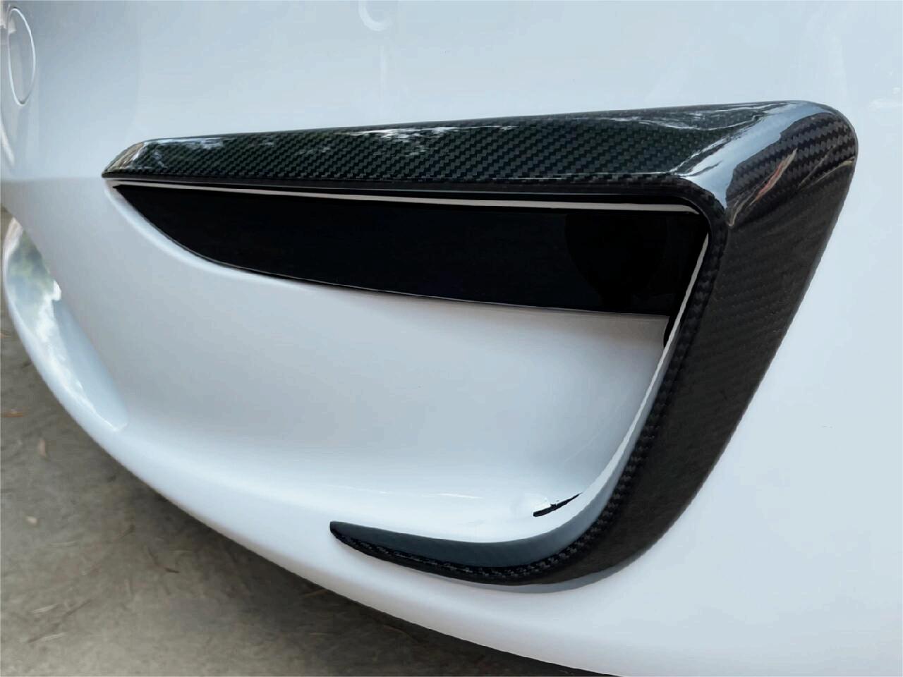 TESERY Tesla Model 3 Fog Light Trim - Carbon Fiber Exterior Mods - Tesery Official Store