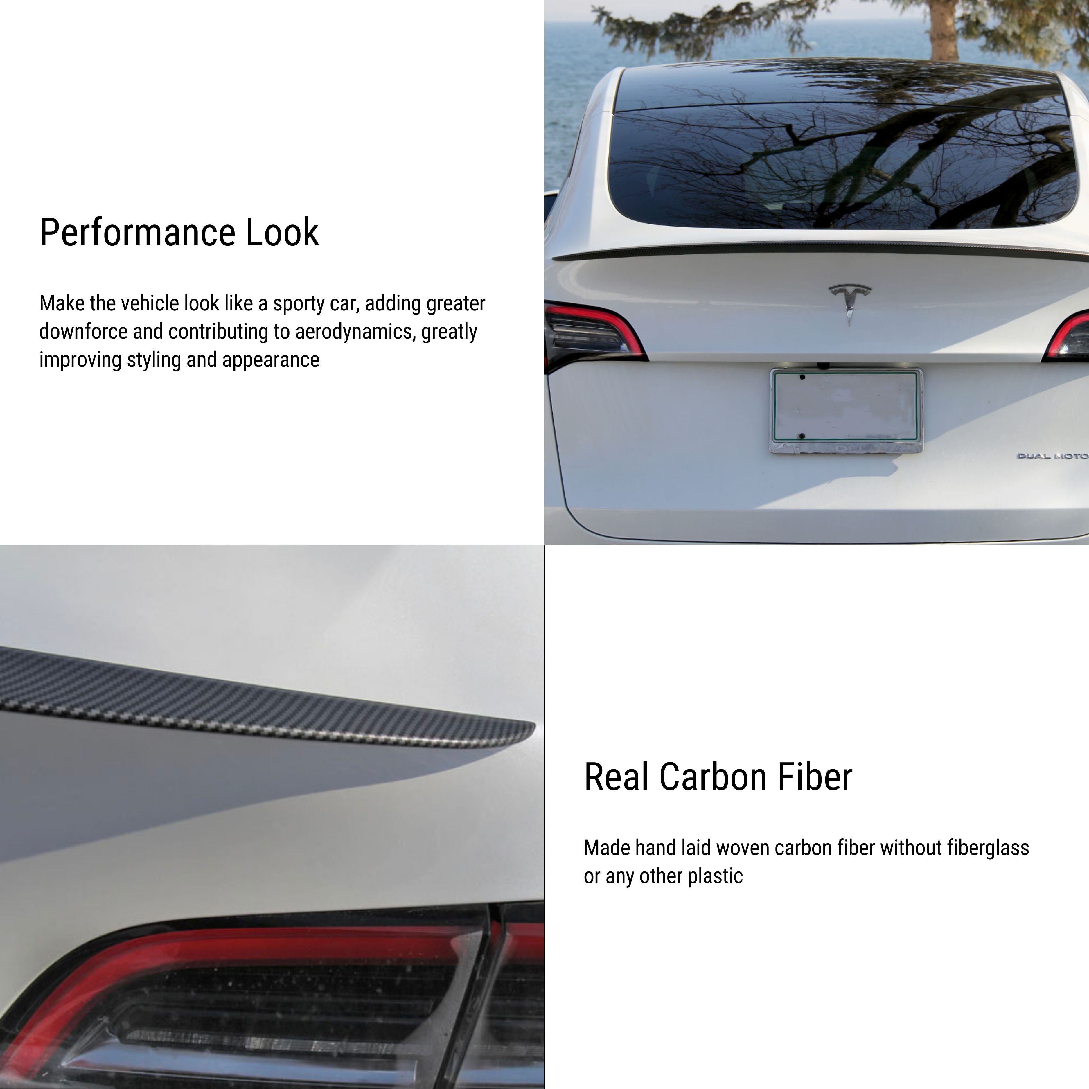 TESERY Tesla Model 3 Highland / Y Spoiler Performance OEM Style - Dry Carbon Fiber Exterior Mods - Tesery Official Store