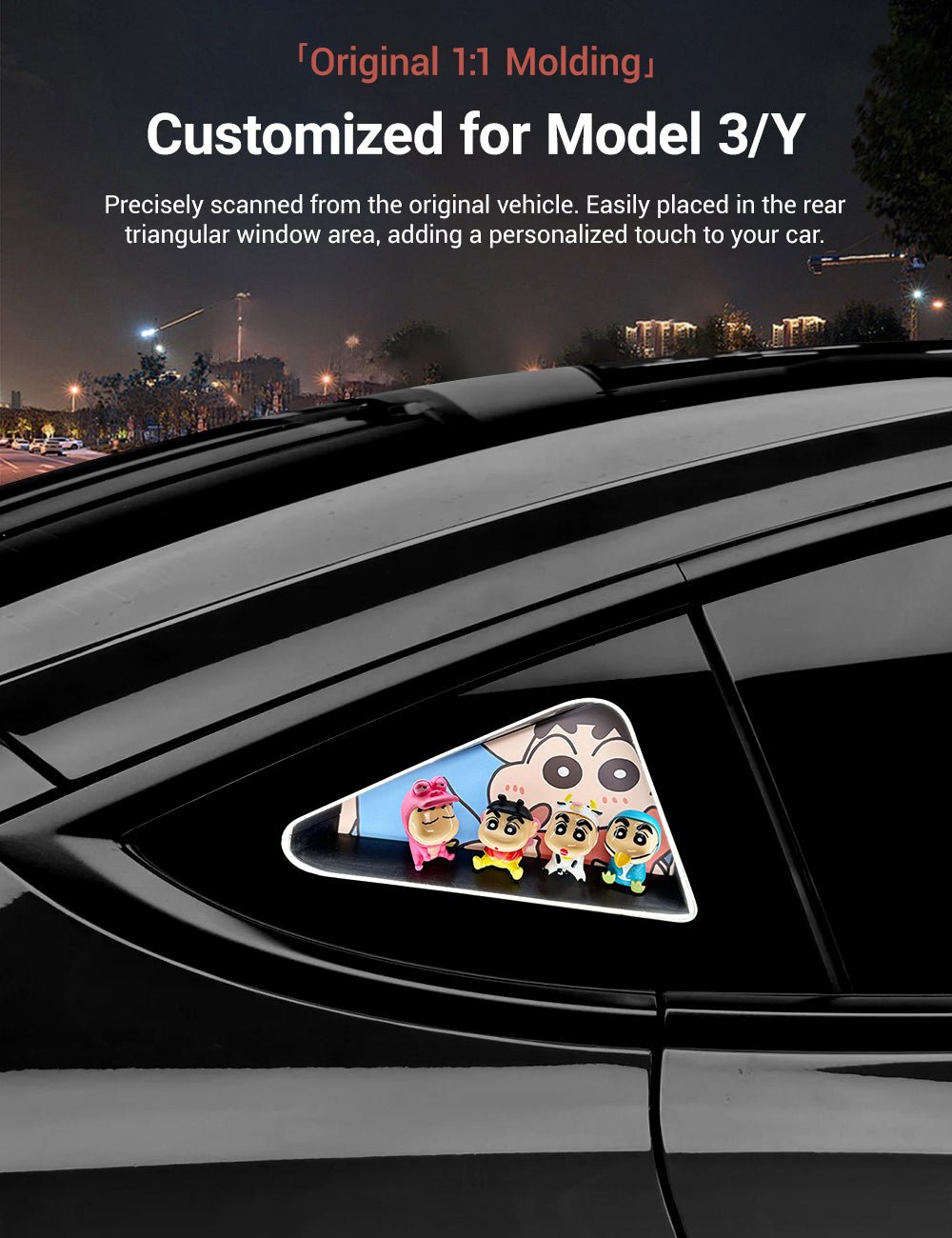 Triangle Window Ambient Light For Tesla Model 3/Y【Crayon Shin - chan】 - Tesery Official Store