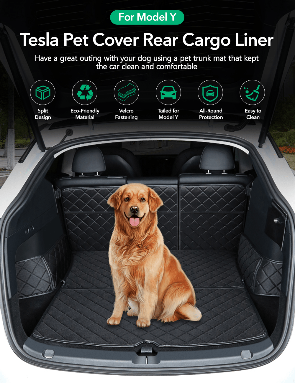 Trunk Mat Waterproof Car Dog Cover for Tesla Model Y 2020-2024 - Tesery Official Store