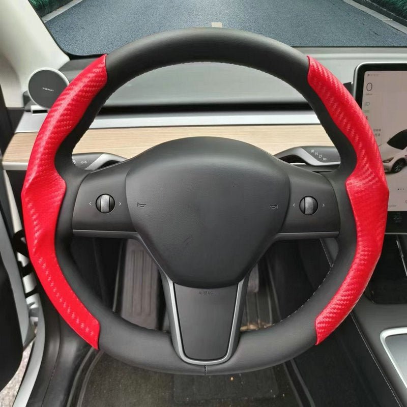 Ultra - thin Carbon Fiber Pattern Steering Wheel Cover for Tesla Model 3/ Y - Tesery Official Store